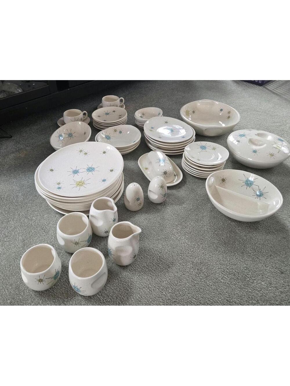 MCM Franciscan Atomic Starburst Dinnerware Set | Vintage 1950s MCM Kitchenware